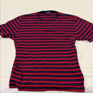 Armor Lux Red and Navy Striped Short Sleeve Tee